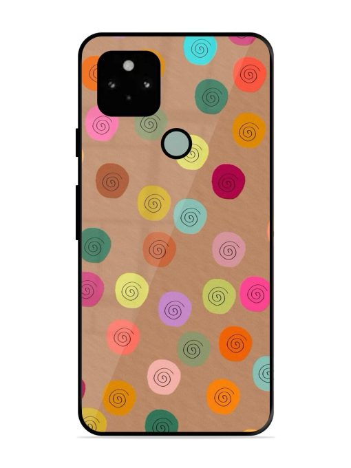 Swirly Dots On Kraft Glossy Soft Edge Case for Google Pixel 5 Chachhi