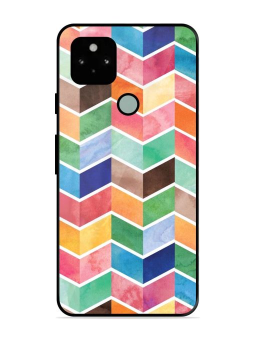 Watercolor Chevron Whimsy Glossy Soft Edge Case for Google Pixel 5 Chachhi