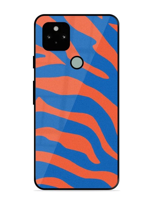 Zebra Stripes In Blue And Orange Glossy Soft Edge Case for Google Pixel 5 Chachhi