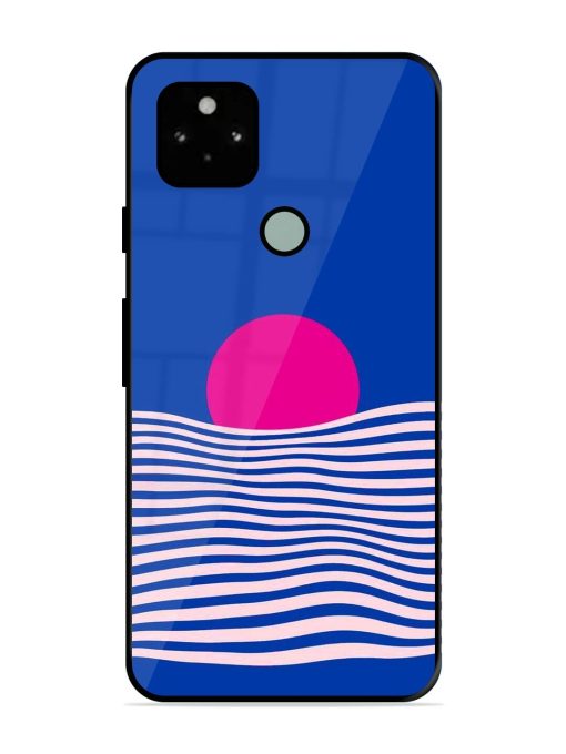 Pink Sunset Over Blue Waves Glossy Soft Edge Case for Google Pixel 5 Chachhi