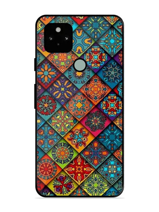 Patchwork Mandala Mosaic Glossy Soft Edge Case for Google Pixel 5 Chachhi