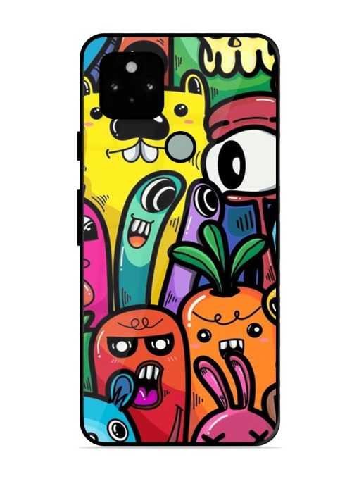 Whimsical Doodle Chaos Glossy Soft Edge Case for Google Pixel 5 Chachhi