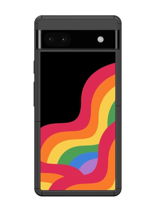 Wavy Rainbow Glossy Soft Edge Case for Google Pixel 6A Chachhi