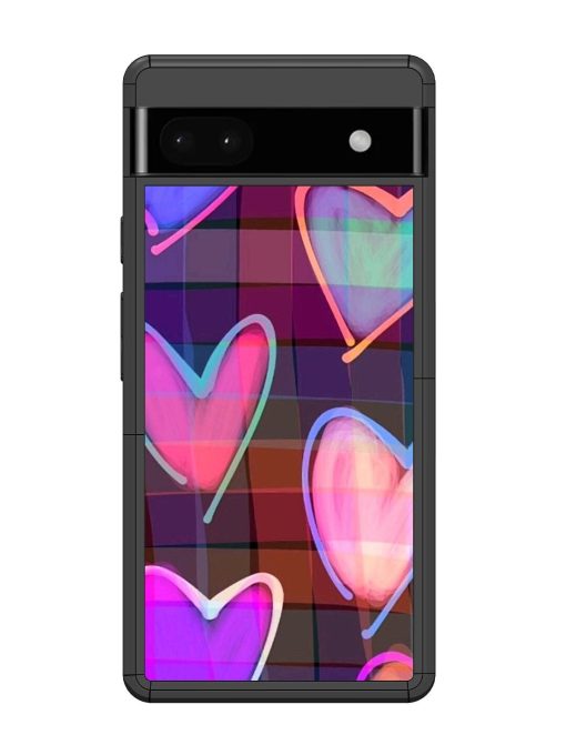 Neon Hearts Glossy Soft Edge Case for Google Pixel 6A Chachhi