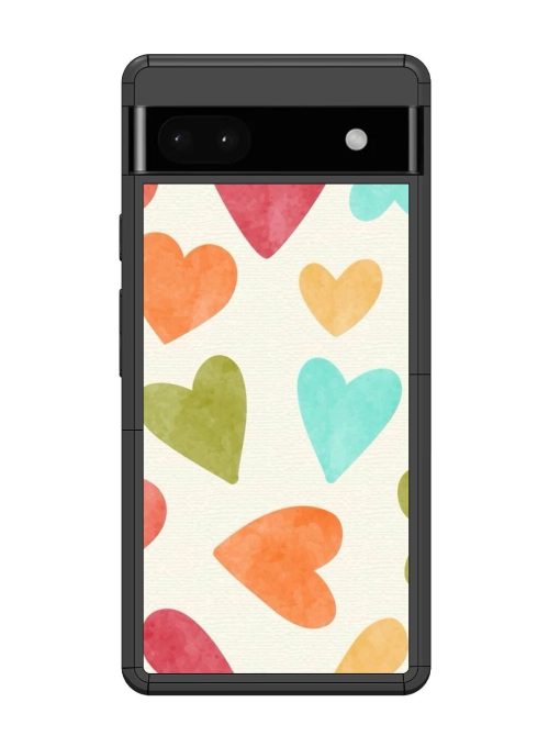 Watercolor Hearts Glossy Soft Edge Case for Google Pixel 6A Chachhi