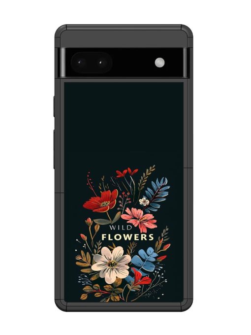 Dark Floral Glossy Soft Edge Case for Google Pixel 6A Chachhi