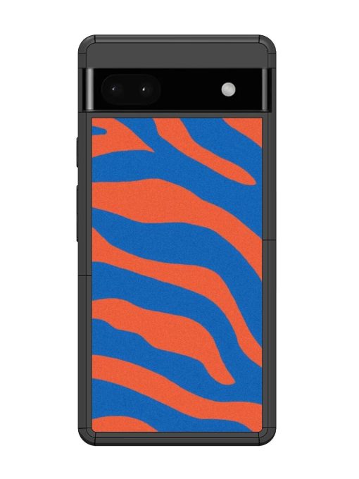 Zebra Stripes In Blue And Orange Glossy Soft Edge Case for Google Pixel 6A Chachhi