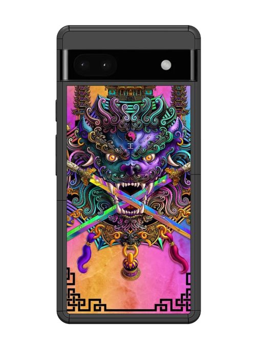 Psychedelic Fu Dog Tapestry Glossy Soft Edge Case for Google Pixel 6A Chachhi