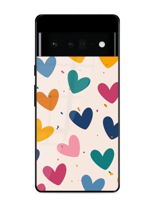 Rainbow Hearts Glossy Soft Edge Case for Google Pixel 6 Pro Chachhi