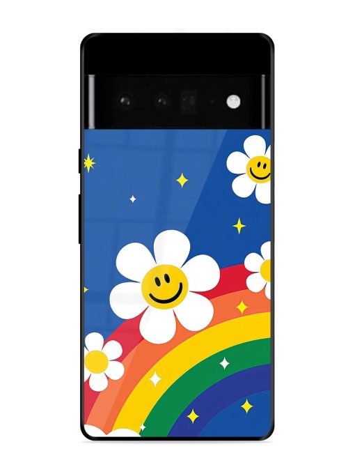 Happy Daisies And Rainbow Sky Glossy Soft Edge Case for Google Pixel 6 Pro Chachhi