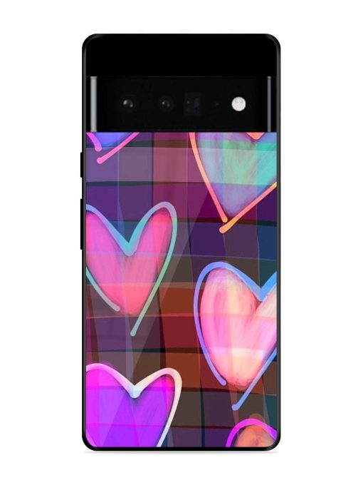 Neon Hearts Glossy Soft Edge Case for Google Pixel 6 Pro Chachhi