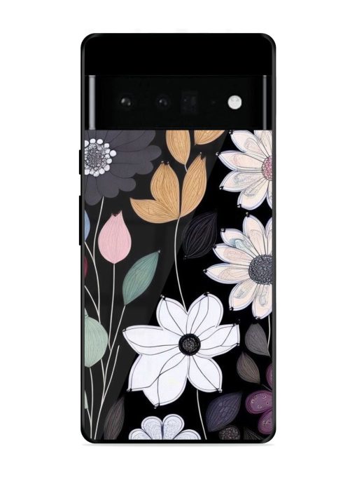 Whimsical Blooms On Black Glossy Soft Edge Case for Google Pixel 6 Pro Chachhi