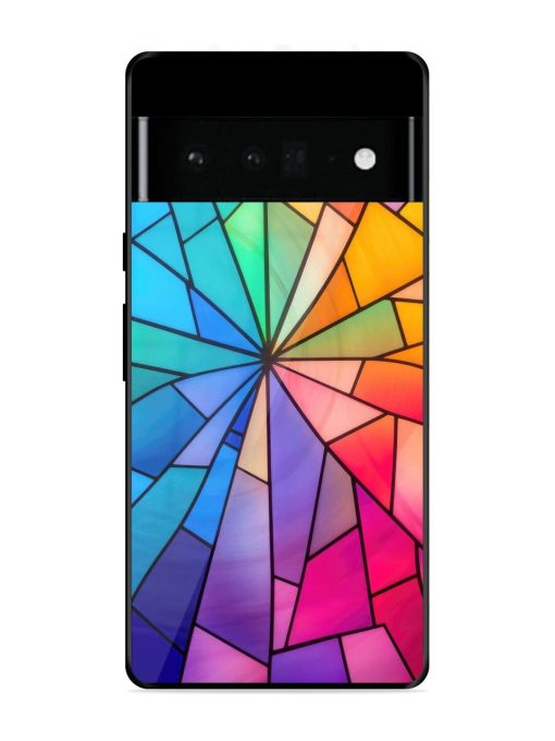 Stained Glass Kaleidoscope Of Colors Glossy Soft Edge Case for Google Pixel 6 Pro Chachhi