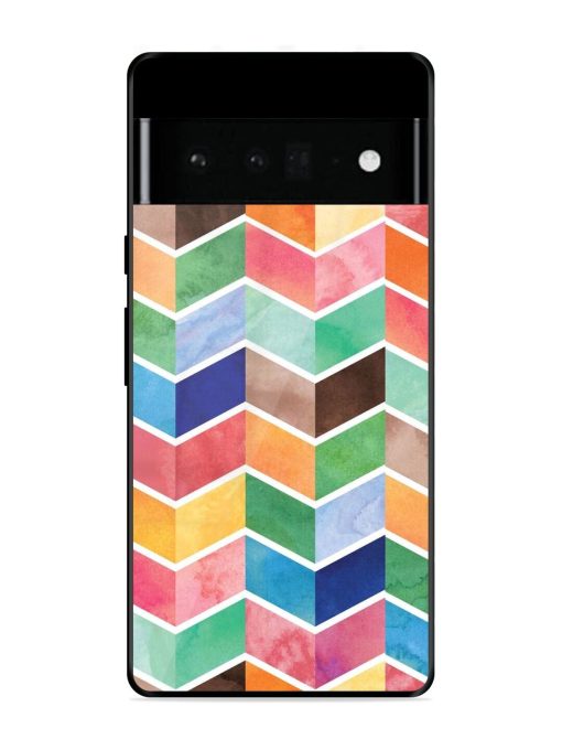 Watercolor Chevron Whimsy Glossy Soft Edge Case for Google Pixel 6 Pro Chachhi