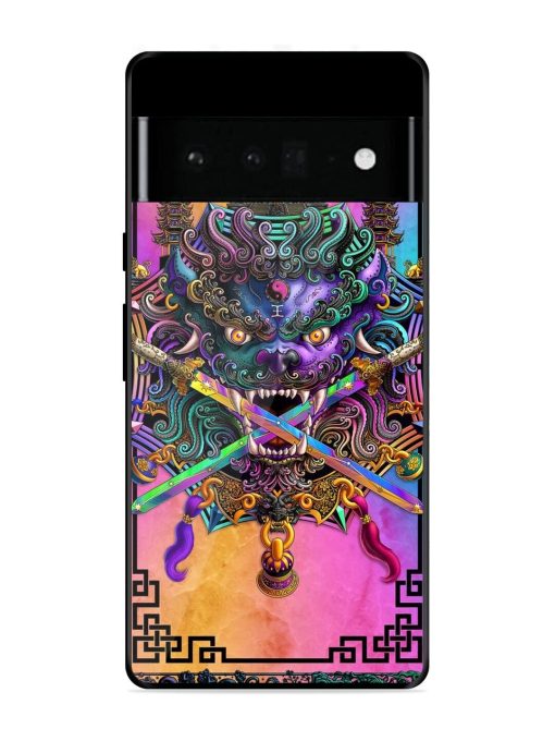 Psychedelic Fu Dog Tapestry Glossy Soft Edge Case for Google Pixel 6 Pro Chachhi