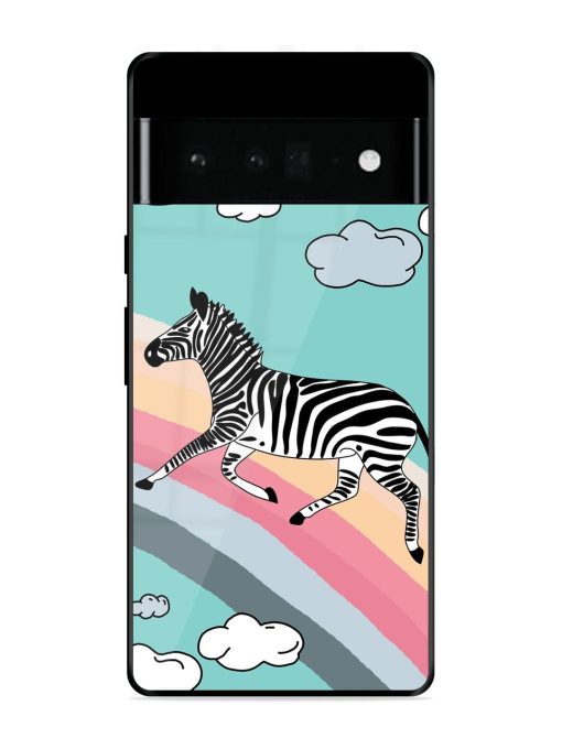 Zebra On A Rainbow Glossy Soft Edge Case for Google Pixel 6 Pro Chachhi