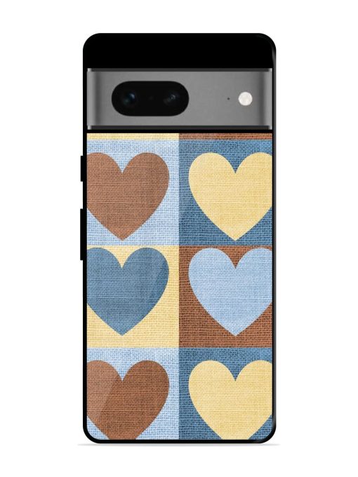 Hearts On Canvas Glossy Soft Edge Case for Google Pixel 7 Chachhi