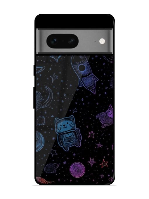 Cosmic Cat Chaos Glossy Soft Edge Case for Google Pixel 7 Chachhi