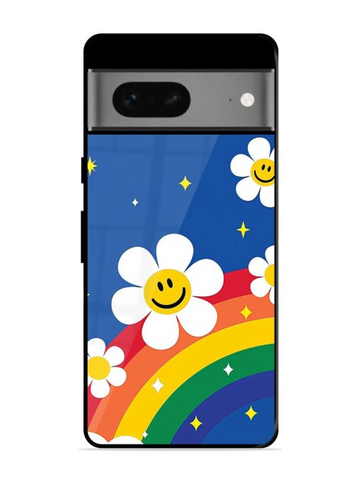 Happy Daisies And Rainbow Sky Glossy Soft Edge Case for Google Pixel 7 Chachhi