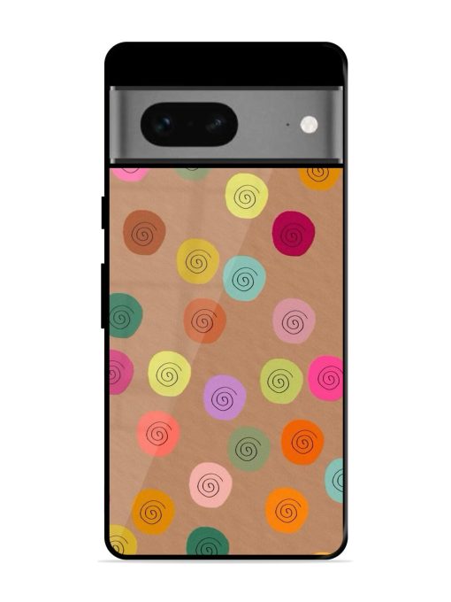 Swirly Dots On Kraft Glossy Soft Edge Case for Google Pixel 7