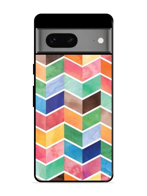 Watercolor Chevron Whimsy Glossy Soft Edge Case for Google Pixel 7