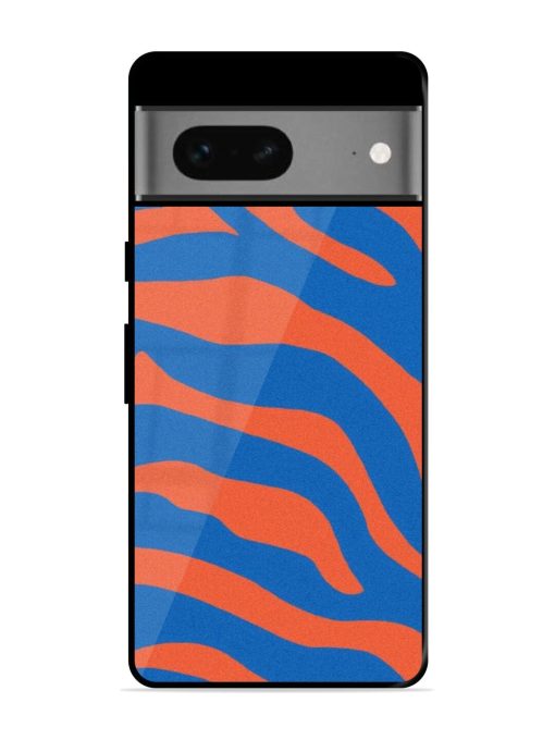 Zebra Stripes In Blue And Orange Glossy Soft Edge Case for Google Pixel 7 Chachhi