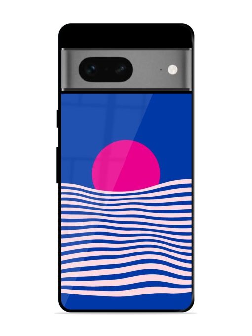 Pink Sunset Over Blue Waves Glossy Soft Edge Case for Google Pixel 7