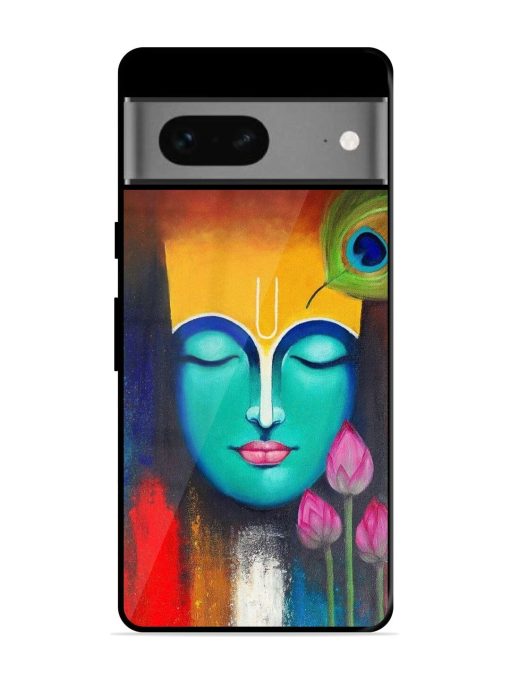 Divine Tranquility: The Face Of Krishna Glossy Soft Edge Case for Google Pixel 7 Chachhi