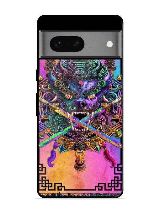 Psychedelic Fu Dog Tapestry Glossy Soft Edge Case for Google Pixel 7 Chachhi