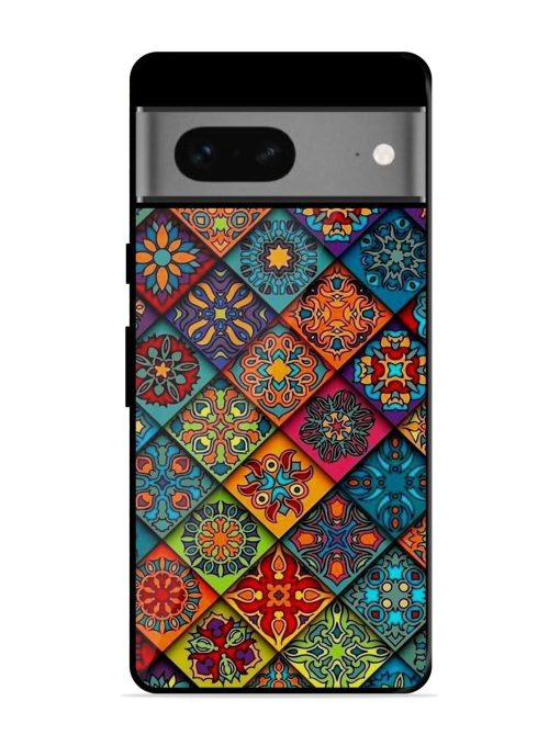 Patchwork Mandala Mosaic Glossy Soft Edge Case for Google Pixel 7 Chachhi