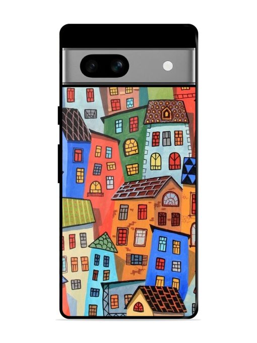 Rainbow House Glossy Soft Edge Case for Google Pixel 7A Chachhi