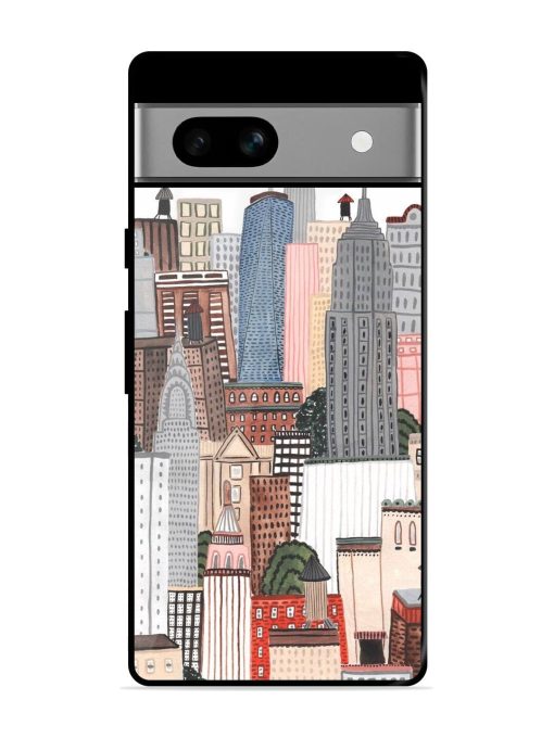 Cityscape Dreams Glossy Soft Edge Case for Google Pixel 7A Chachhi