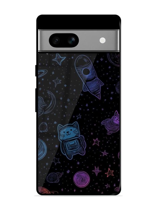 Cosmic Cat Chaos Glossy Soft Edge Case for Google Pixel 7A Chachhi