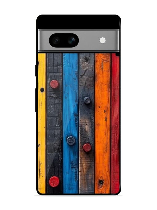 Rainbow Plank Glossy Soft Edge Case for Google Pixel 7A Chachhi