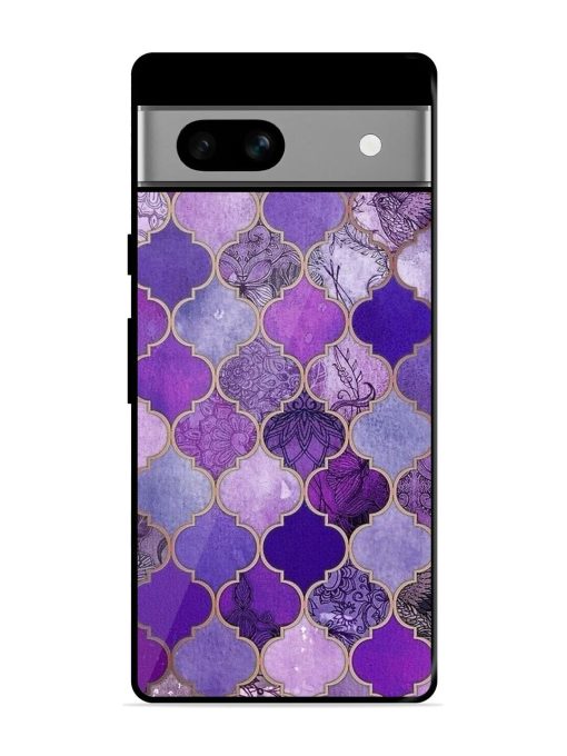 Purple Mosaic Magic Glossy Soft Edge Case for Google Pixel 7A Chachhi