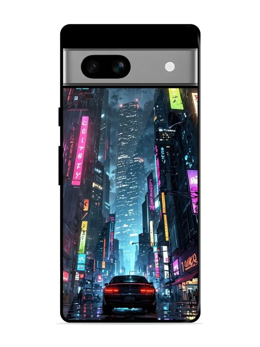 Neon Nightscape Glossy Soft Edge Case for Google Pixel 7A Chachhi