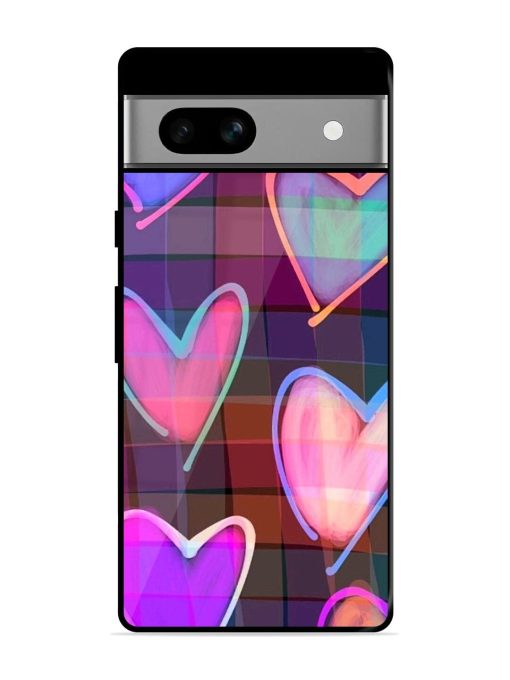 Neon Hearts Glossy Soft Edge Case for Google Pixel 7A Chachhi