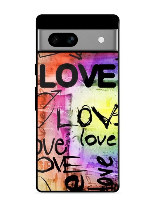 Love Graffiti Glossy Soft Edge Case for Google Pixel 7A Chachhi