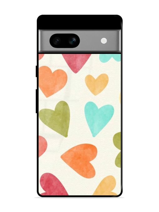 Watercolor Hearts Glossy Soft Edge Case for Google Pixel 7A Chachhi