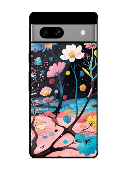 Cosmic Bloom Glossy Soft Edge Case for Google Pixel 7A Chachhi