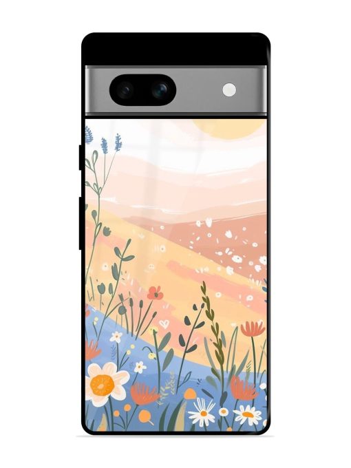 Golden Hour Blooms Glossy Soft Edge Case for Google Pixel 7A Chachhi