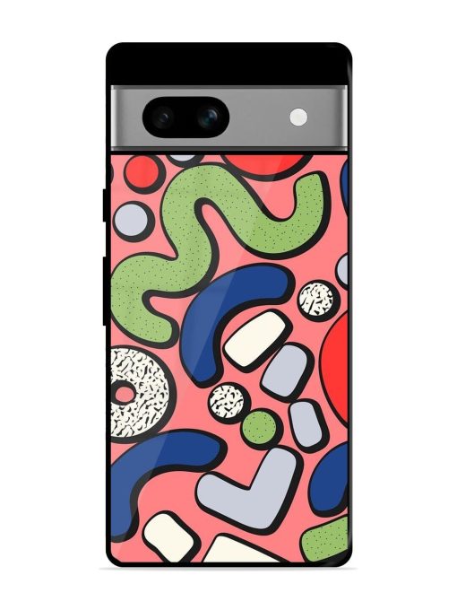 Groovy Geometric Shapes Glossy Soft Edge Case for Google Pixel 7A Chachhi