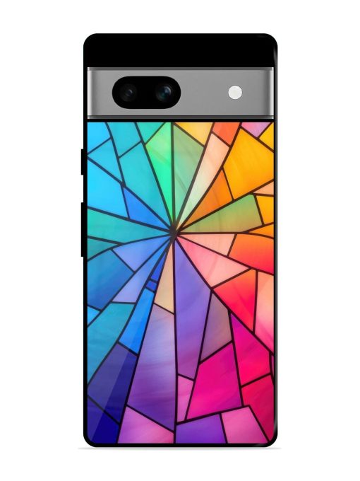 Stained Glass Kaleidoscope Of Colors Glossy Soft Edge Case for Google Pixel 7A Chachhi