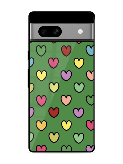 Rainbow Heart Parade Glossy Soft Edge Case for Google Pixel 7A Chachhi