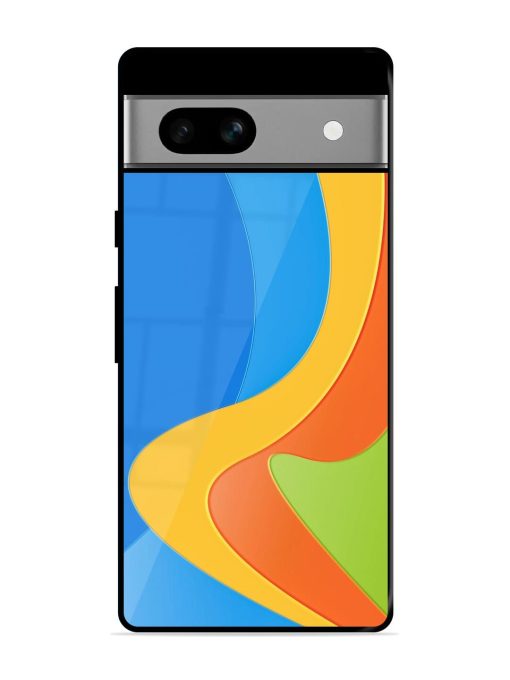 Curvy Color Cascade Glossy Soft Edge Case for Google Pixel 7A Chachhi