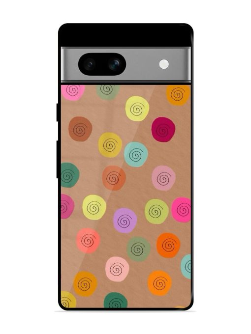 Swirly Dots On Kraft Glossy Soft Edge Case for Google Pixel 7A Chachhi