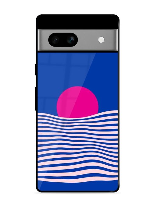 Pink Sunset Over Blue Waves Glossy Soft Edge Case for Google Pixel 7A Chachhi