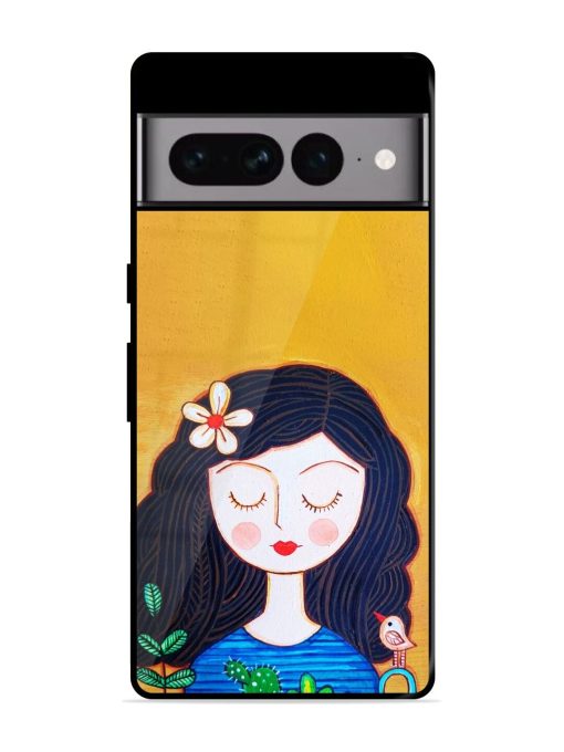 Girl Illustration Glossy Soft Edge Case for Google Pixel 7 Pro Chachhi