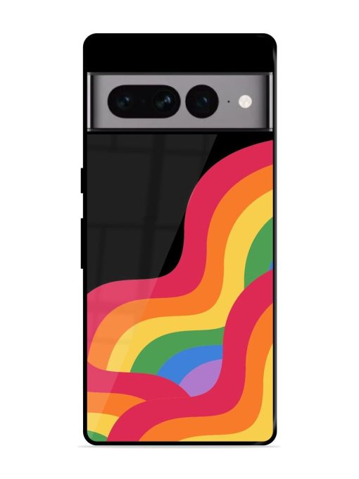 Wavy Rainbow Glossy Soft Edge Case for Google Pixel 7 Pro Chachhi