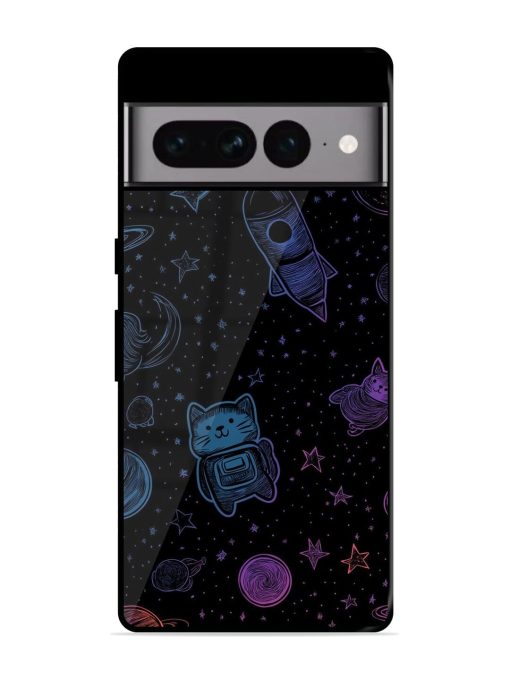 Cosmic Cat Chaos Glossy Soft Edge Case for Google Pixel 7 Pro Chachhi